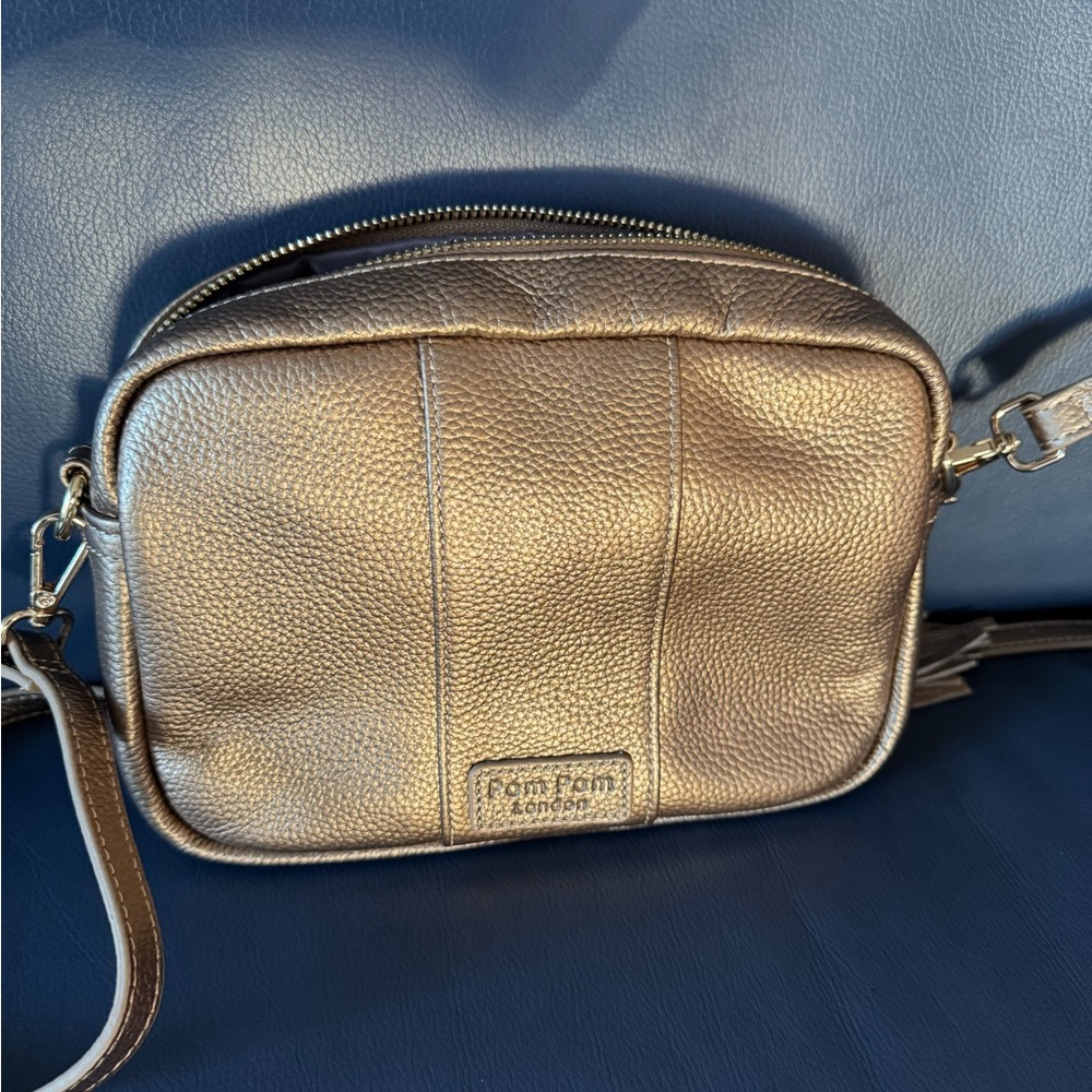 Pom Pom London Gold Crossbody Bag